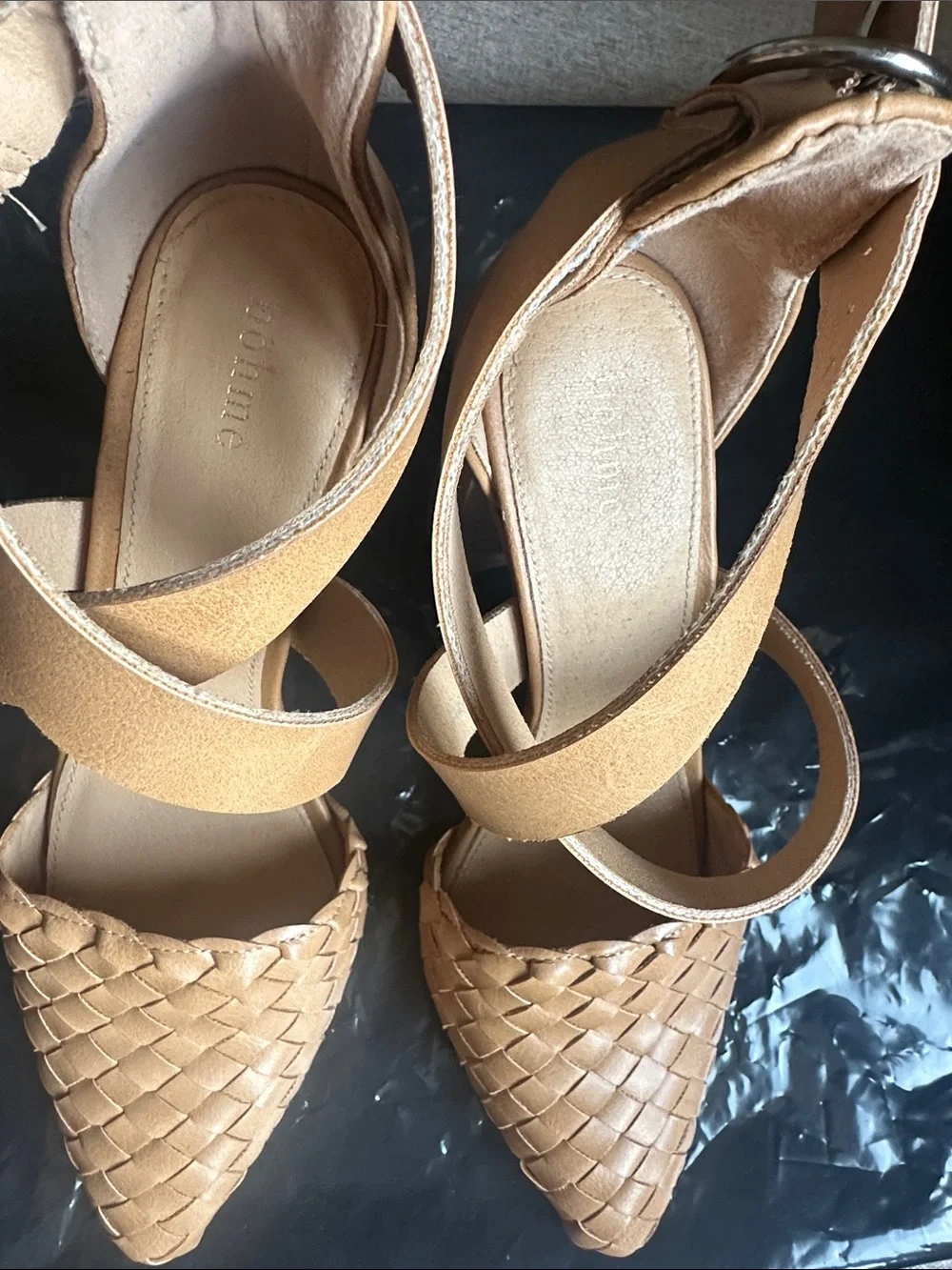 Bohme 3” heels, crisscross strap